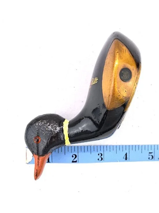 Vintage PowerBilt Duck Golf Club Head Paperweight Decor Persimmon Man Cave Folk - Picture 13 of 13